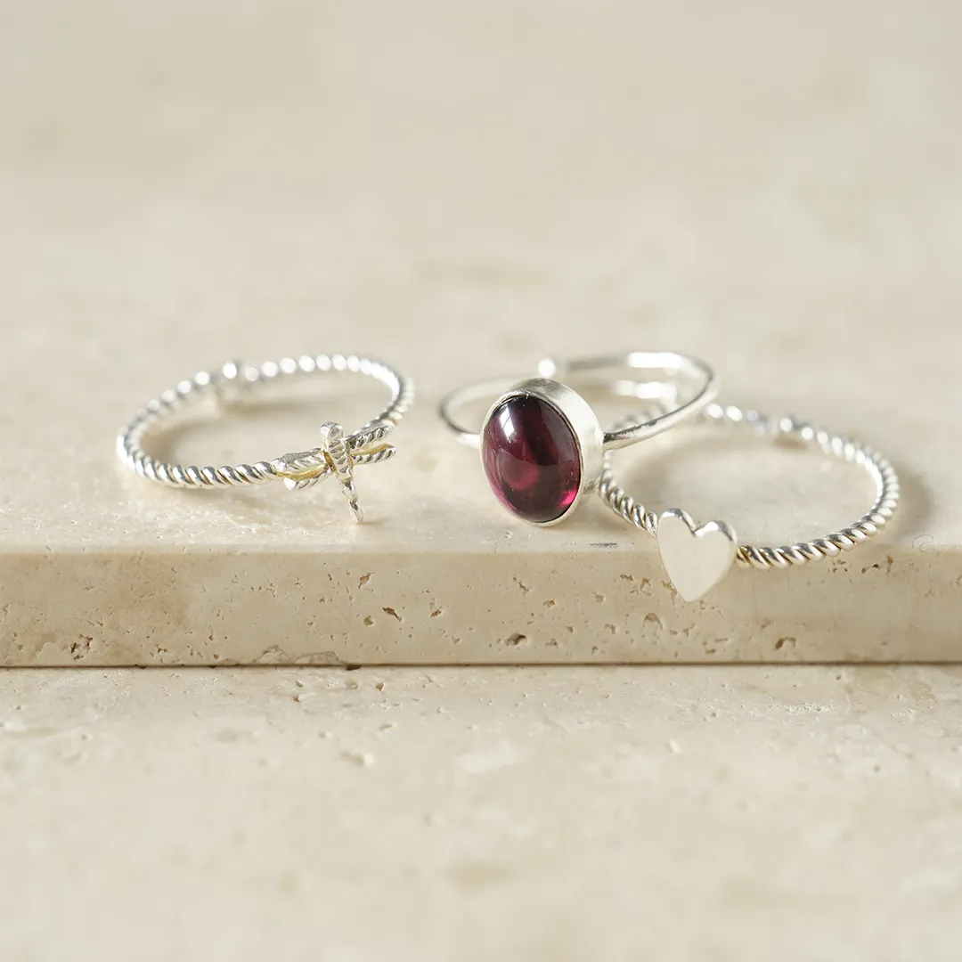 A Beautiful Story Honorable Libelle versilberter Ring - Verstellbar A Beautiful Story Honorable Libelle versilberter Ring - Verstellbar