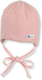 Sterntaler Jersey Baby Mütze mit Bänder - Rosa/Weiß gestreift