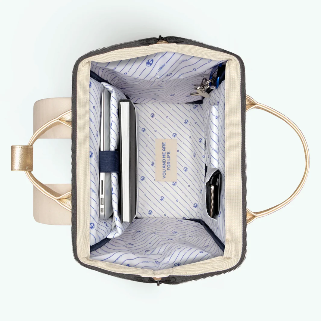 Cabaia ADVENTURER Rucksack Large ALGIERS - Creme & Gold Glam Cabaia ADVENTURER Rucksack Large ALGIERS - Creme & Gold Glam