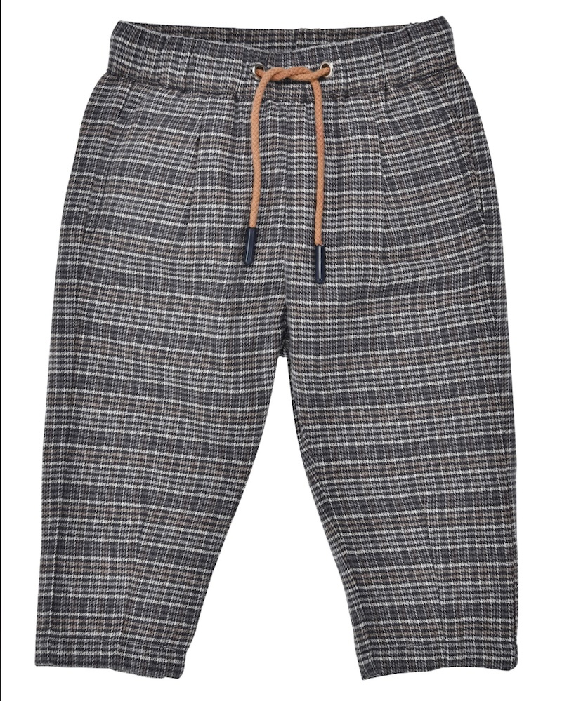 Bondi Weiche Webhose Kariert Check in Navy & Stone Bondi Weiche Webhose Kariert Check in Navy & Stone