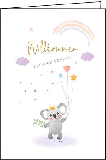 Edition Gollong Grußkarte zur Geburt - Willkommen Kleiner Schatz - Koala Edition Gollong Grußkarte zur Geburt - Willkommen Kleiner Schatz - Koala