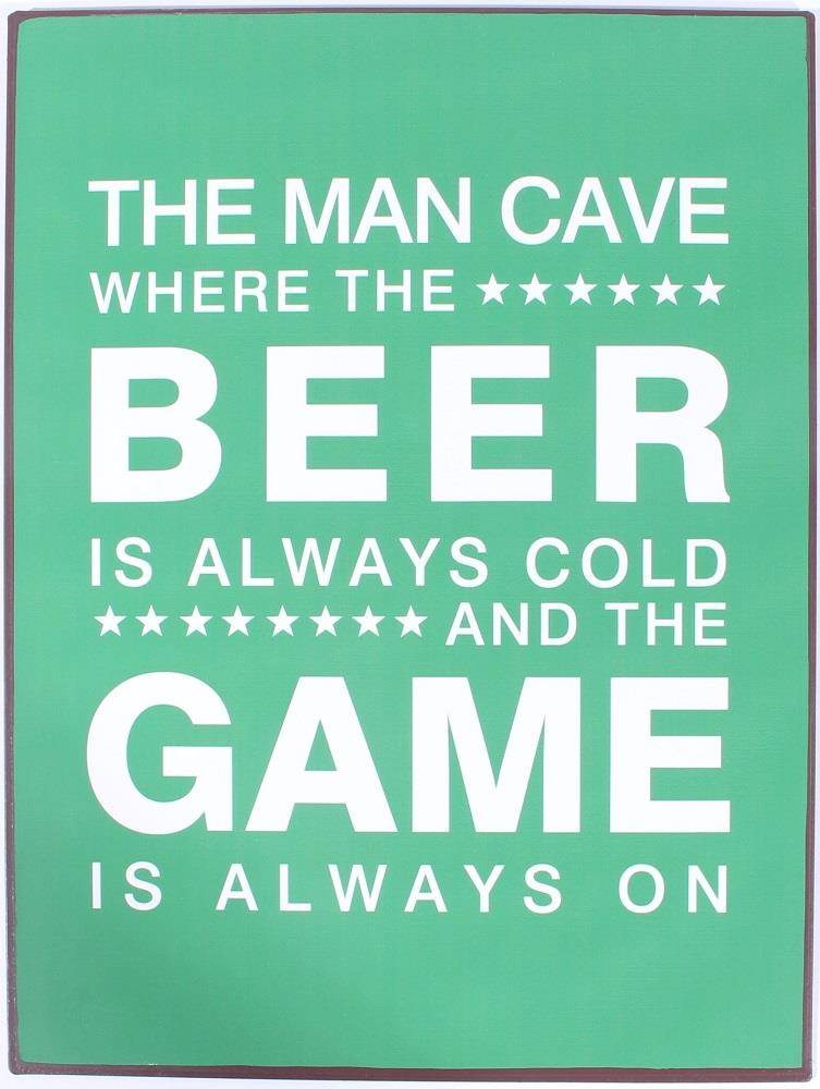 em7153-p Lafinesse Metal Schild - Man Cave - Beer and Game