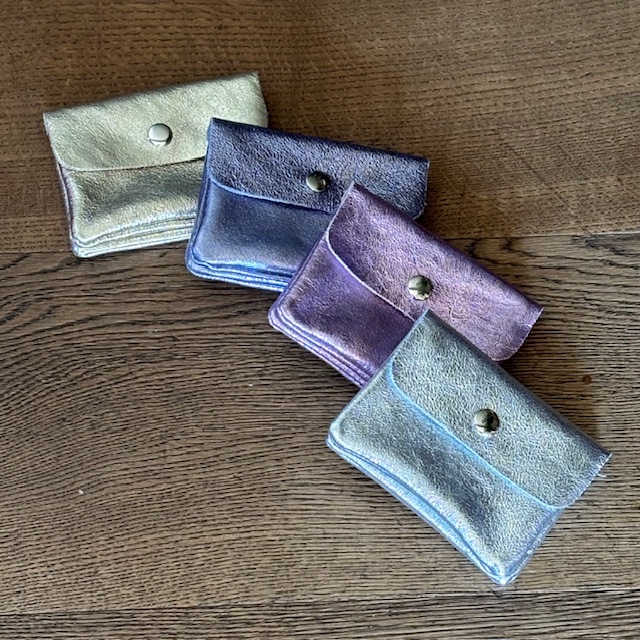 Soft Leder Geldbeutel Gold Glitzer - Klein 