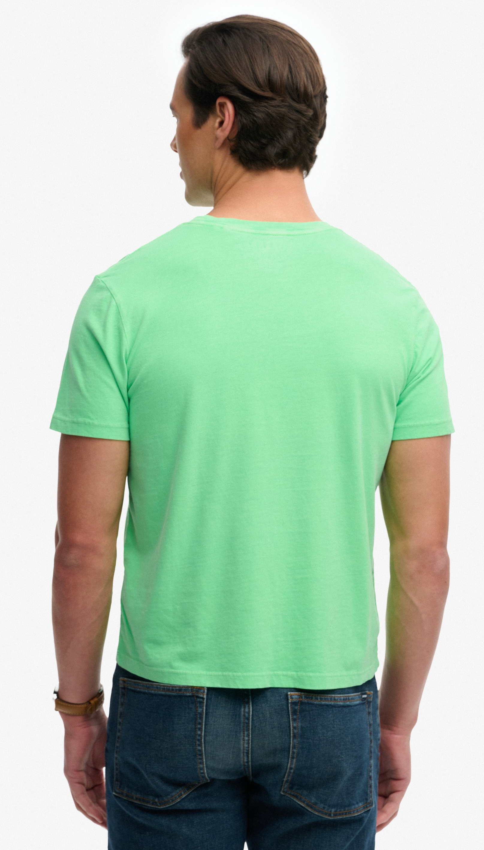Supedry Herren Classic Essential T-Shirt in Neon Grün Supedry Herren Classic Essential T-Shirt in Neon Grün