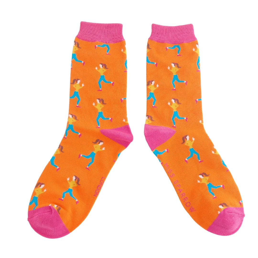 Miss Sparrow Bambus Damen Socken in Orange & Hot Pink - Jogger Miss Sparrow Bambus Damen Socken in Orange & Hot Pink - Jogger