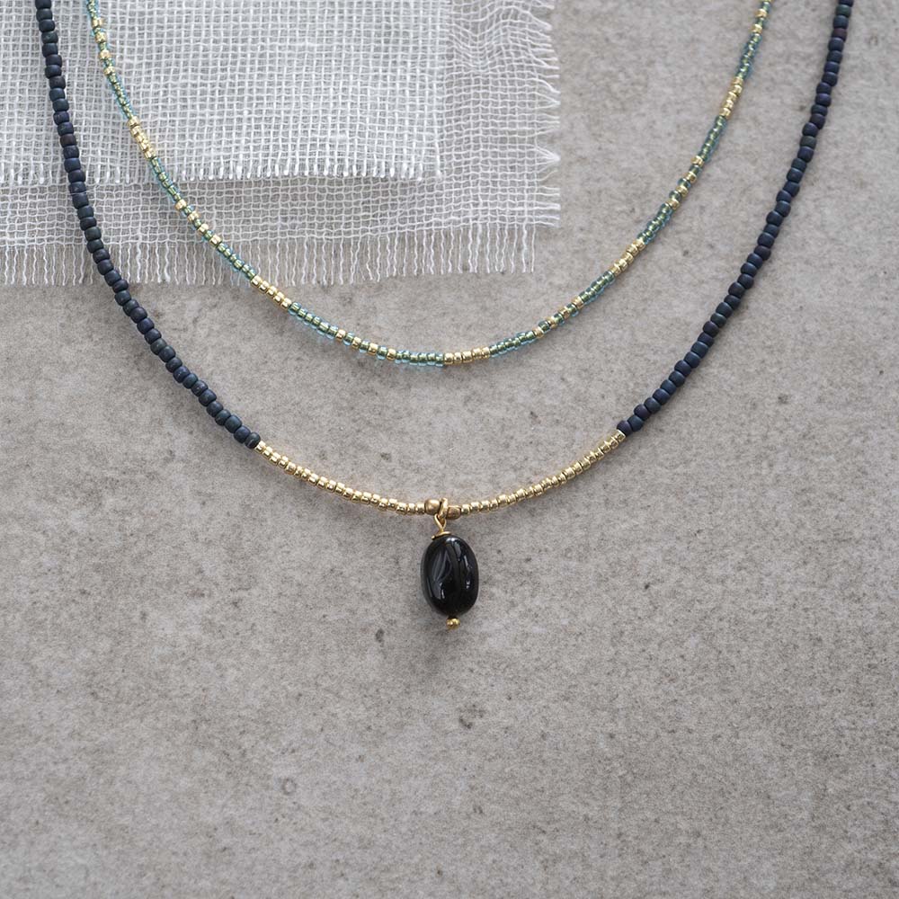 BL30275-Admire-Black-Onyx-Gold-Necklace A Beautiful Story Admire Schwarzer Onyx Gold Halskette