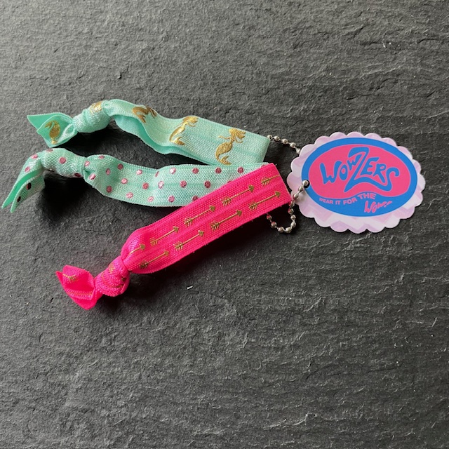 Wowzers Hair Ties Set von 3 Armbänder / Haargummis - Mint Seepferde & Neon Pink Pfeile