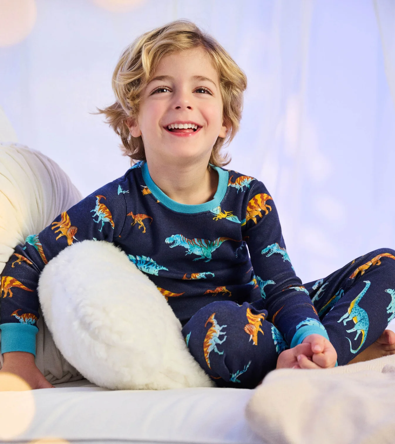 Hatley Langarm Pyjama in Blau - Colorful Dinos - Bunte Dinosaurier