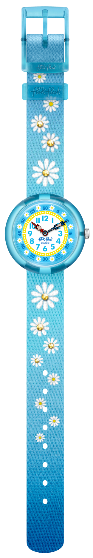 Flik Flak Uhr Kinderuhr - Gänseblümchen in Hellblau/Weiß
