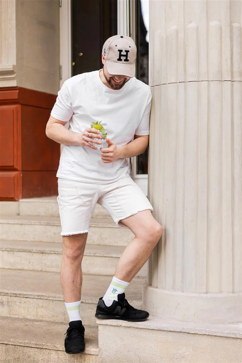 My Day My Dream Socken in Weiß mit Limetten Grün - Gin Tonic