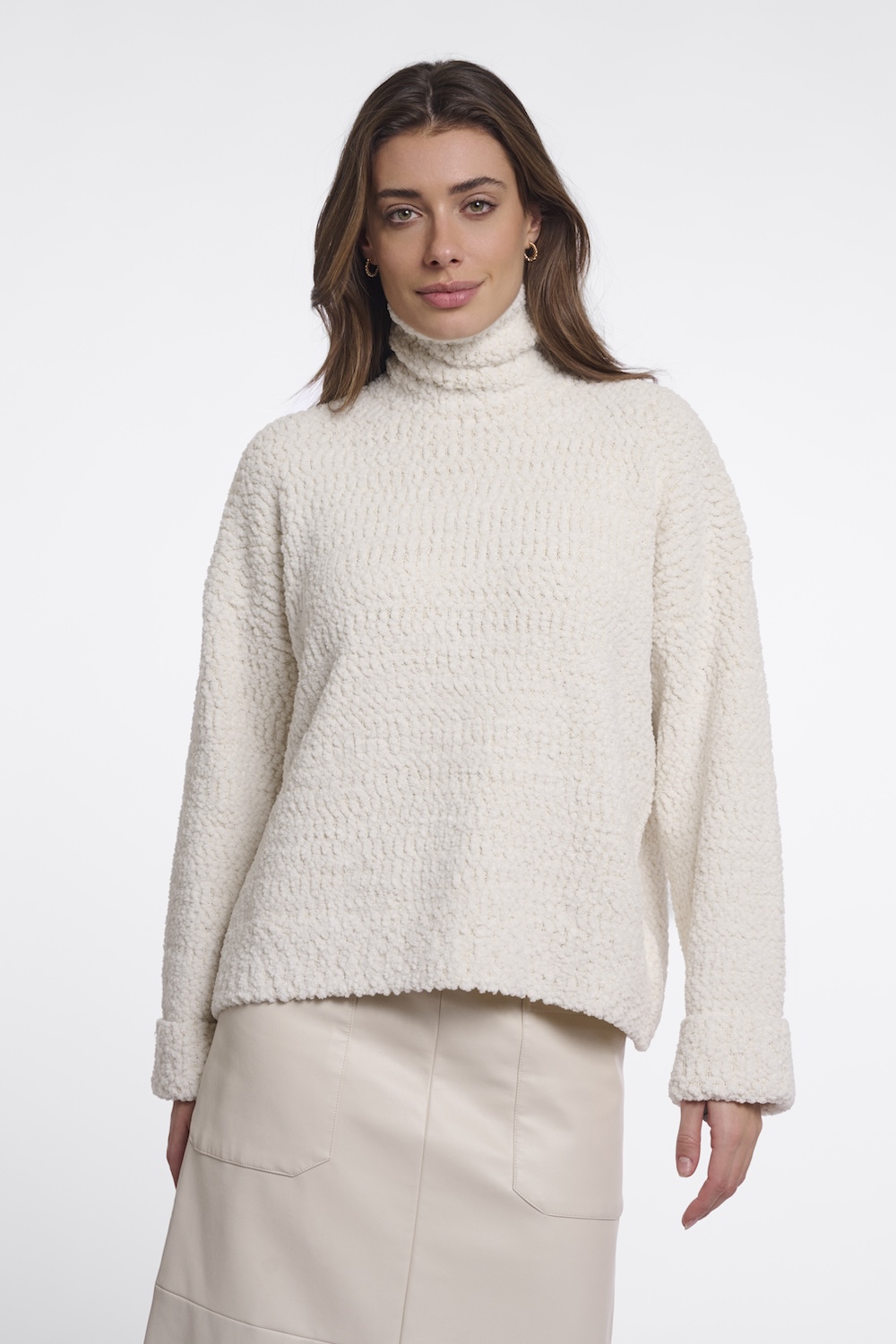 Rino & Pelle Mathilda Strick Rollkragen Pulli in Creme Birch 
