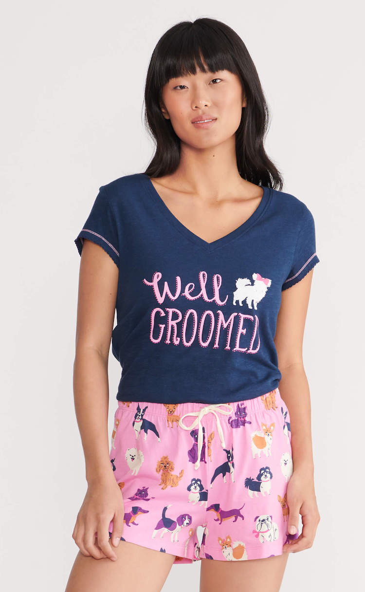 TSKWLBR001 Little Blue House Pyjama T-Shirt - Well Groomed - Hund - SALE