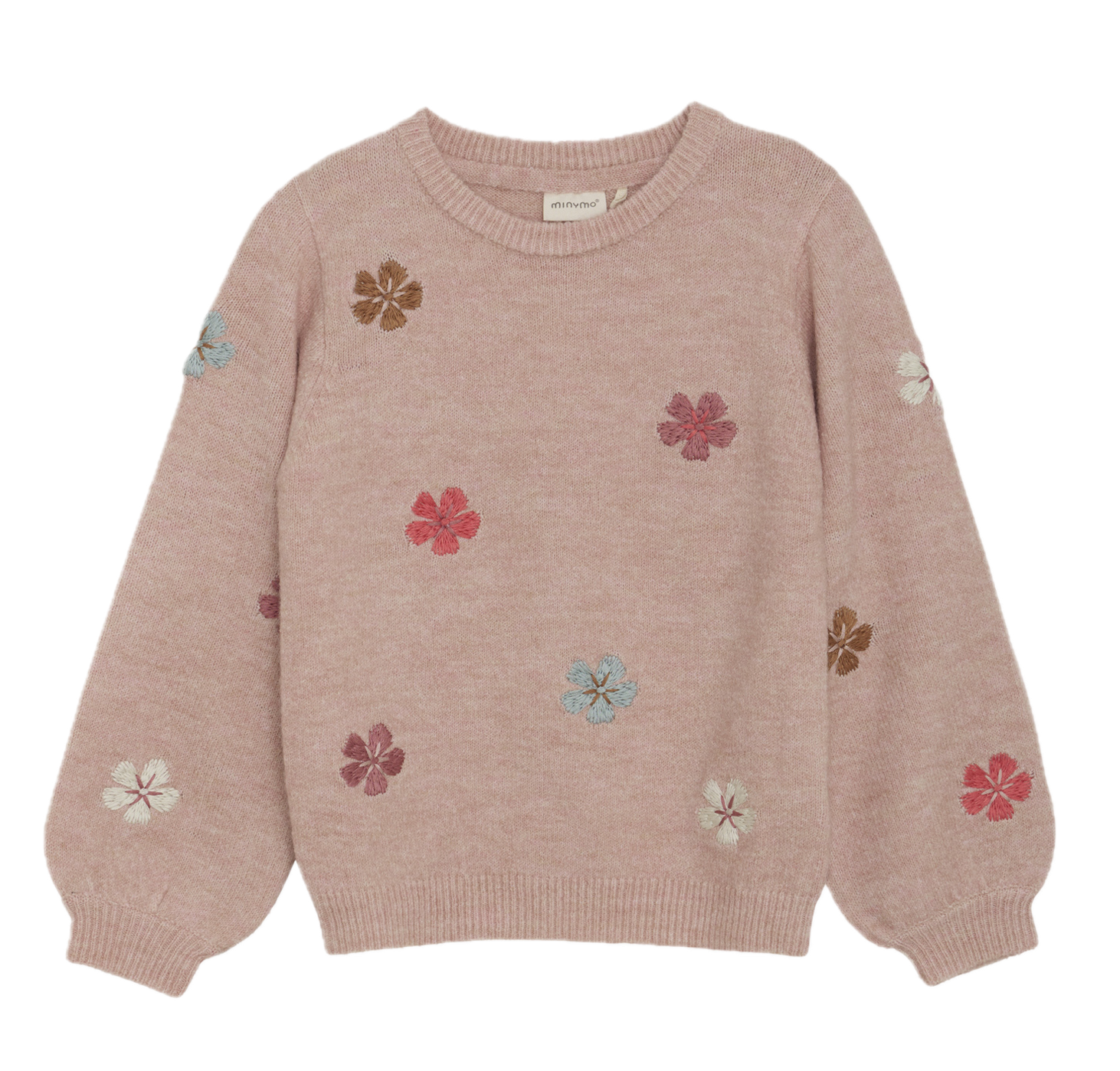 Minymo Strickpullover mit Blumen - Misty Rose/Rosa - SALE Minymo Strickpullover mit Blumen - Misty Rose/Rosa - SALE
