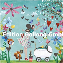 16-192-1 Edition Gollong Minikarte zur Geburt - Mama & Kinderwagen