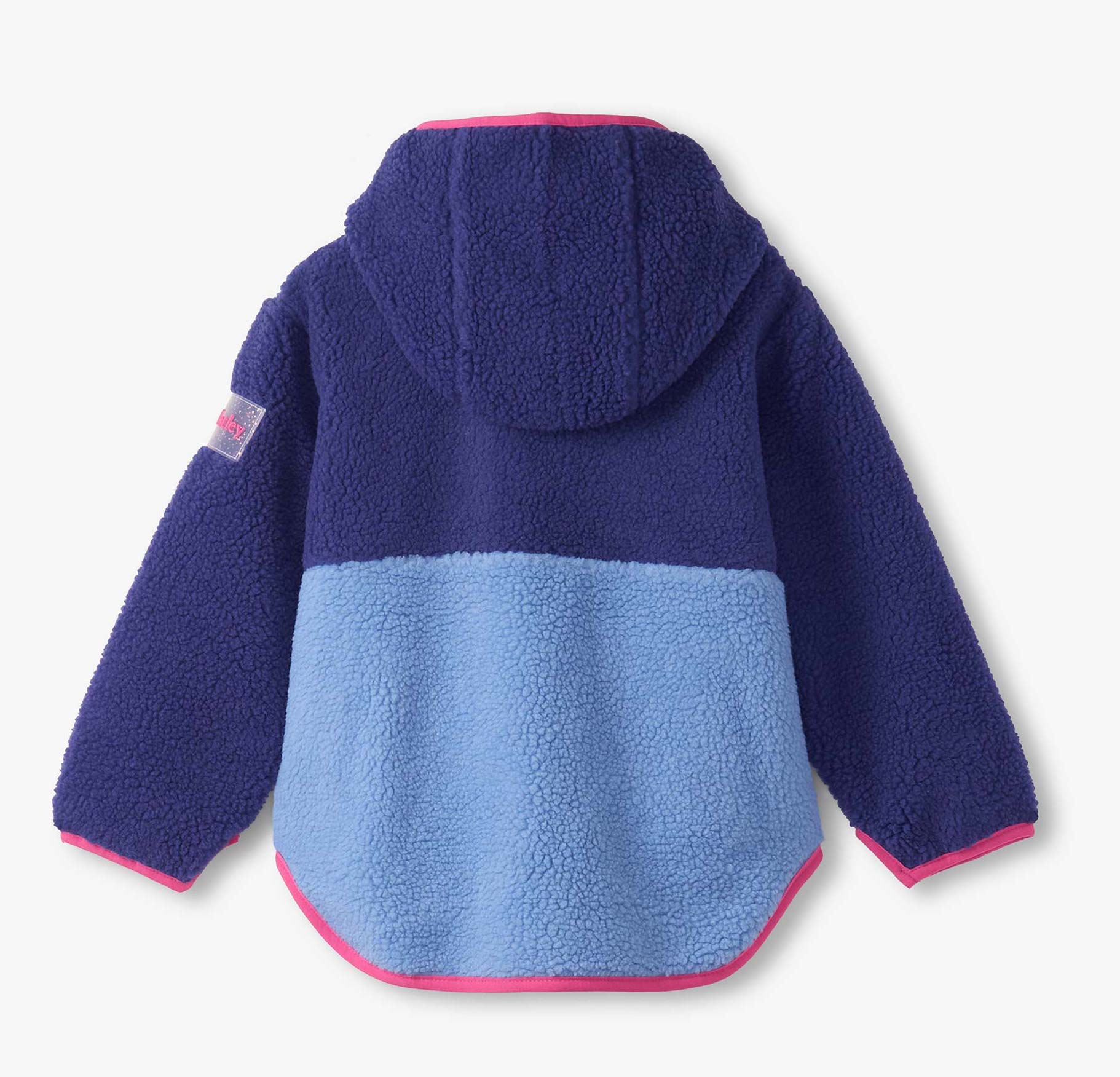 Hatley Faux Sherpa Fleece Jacke mit Baumwolle Futter Colourblock Blau Lila Pink Hatley Faux Sherpa Fleece Jacke mit Baumwolle Futter Colourblock Blau Lila Pink