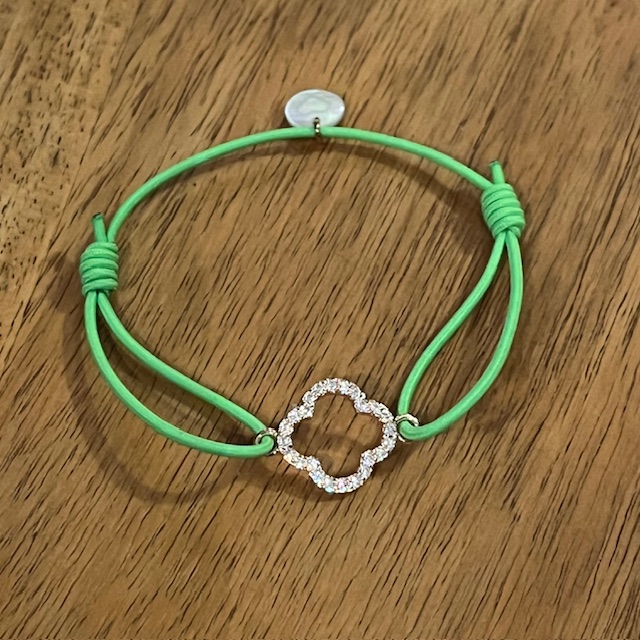 Lua Floris Armband - Elastisch mit Gold Glitzer Charm - Wählen Sie Ihre Farbe 