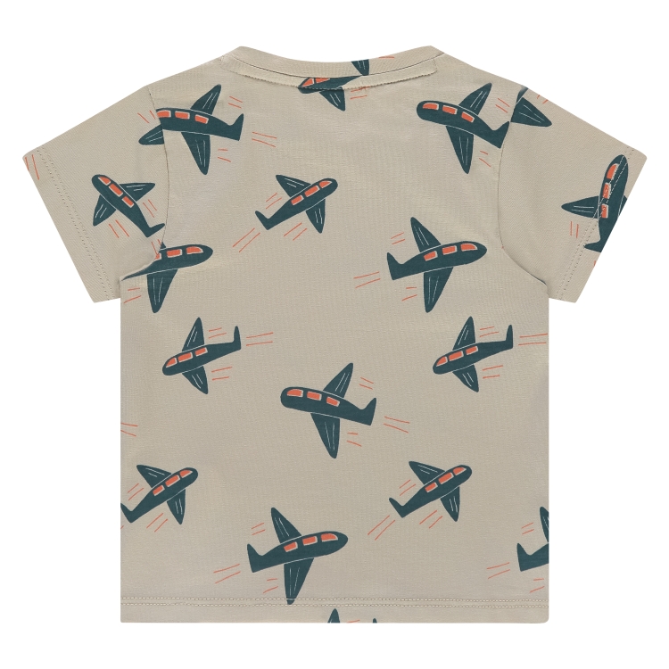 Babyface Baby Boy Kurzarm T-Shirt in Shell Beige - Flugzeuge - SALE