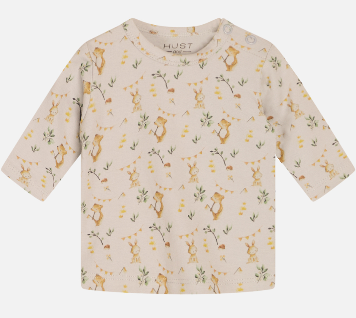 Hust & Claire Langarm Shirt in Creme mit Bären & Hasen