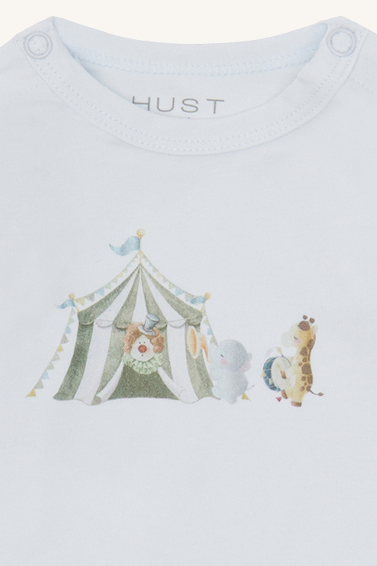 Hust & Claire Alex Langarm T-Shirt in Water Blau - Zirkuszelt mit Tiere 