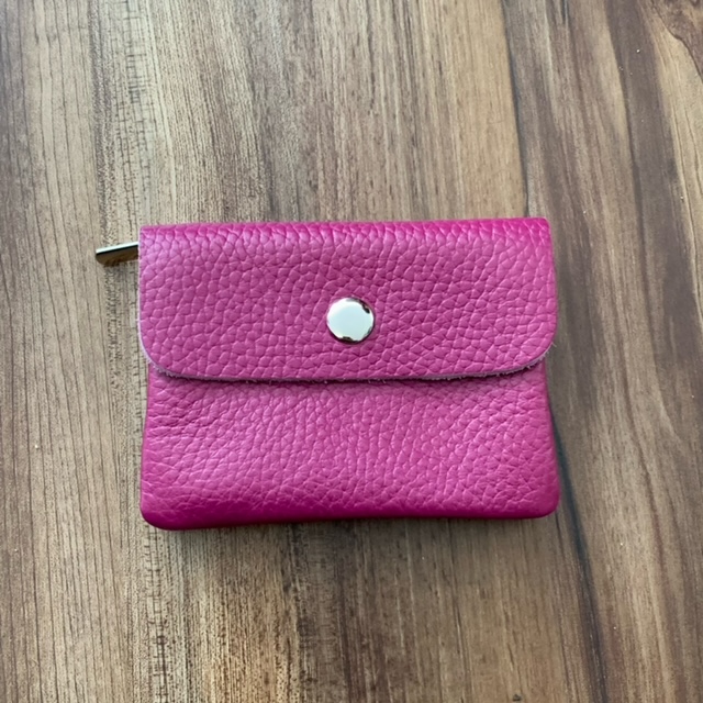 BFF Soft Leder Geldbeutel in Himbeere - Klein
