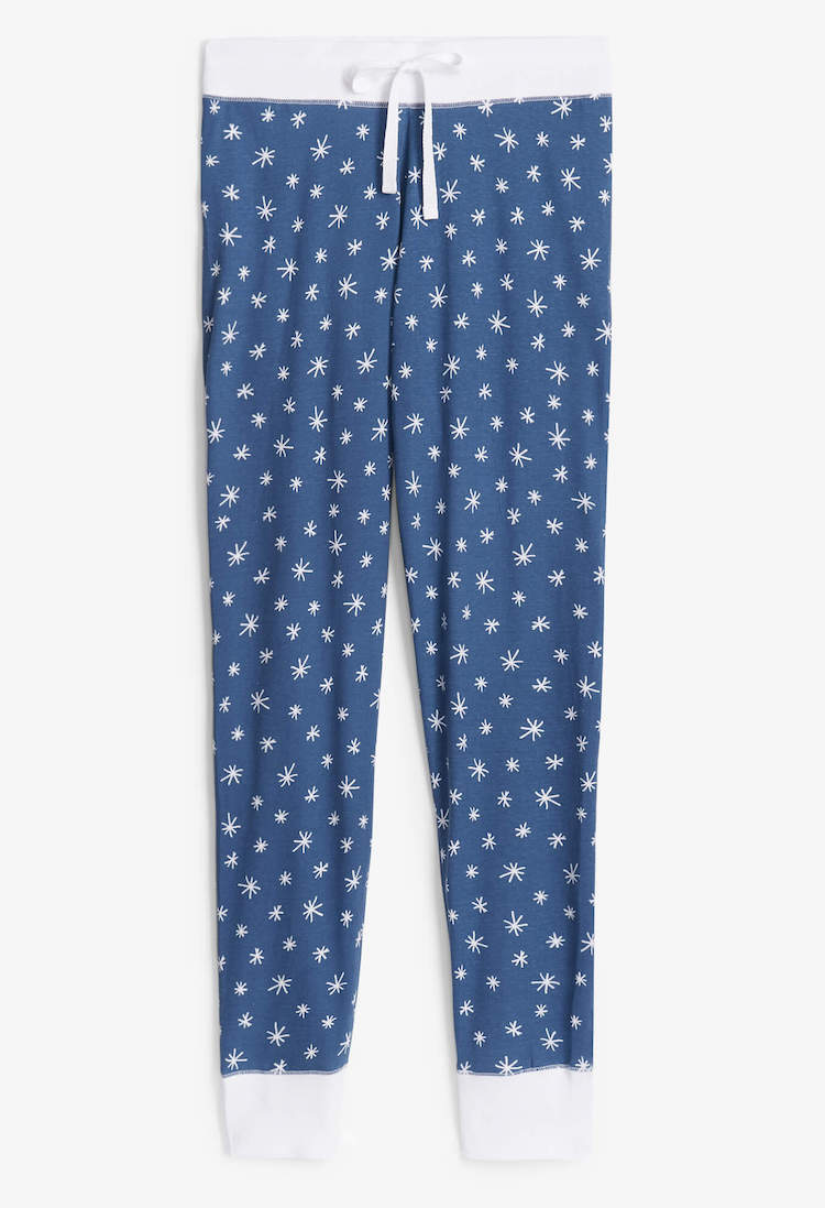 Little Blue House Damen Pyjama in Blau - Schneeflocken