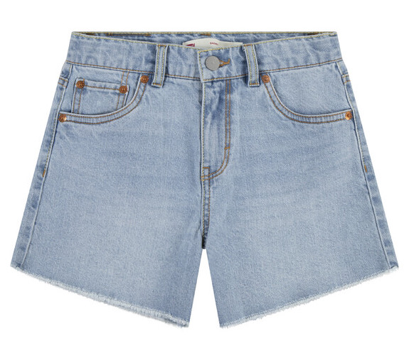 Levi's A-Line Girlfriend Jeans Short mit Fransen - Hellblaues Denim