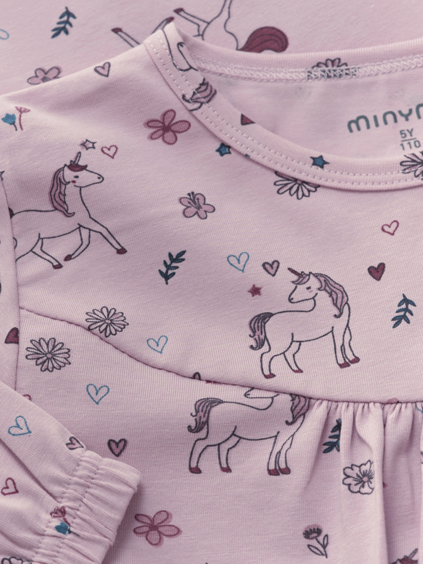 Minymo Nachthemd in Dawn Pink ( Rose) mit Einhorndruck - SALE Minymo Nachthemd in Dawn Pink ( Rose) mit Einhorndruck - SALE