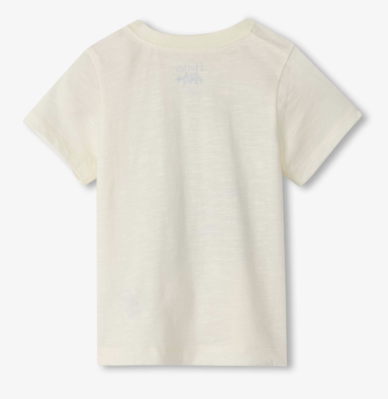Hatley Kurzarm T-Shirt in Creme & Beach Blau - Surfer Hund - Surf's Up - SALE