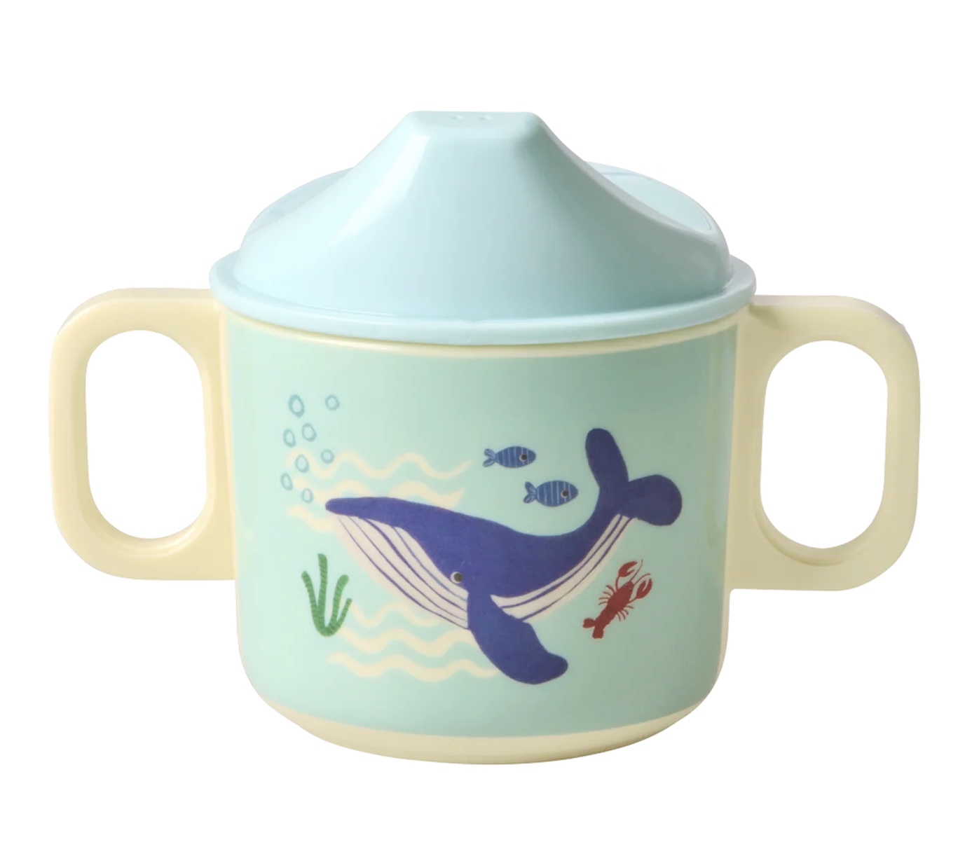 RICE Baby Tasse mit 2 Henkel Baby Cup Blue - Ocean Print - Meerestiere - 250 ml RICE Baby Tasse mit 2 Henkel Baby Cup Blue - Ocean Print - Meerestiere - 250 ml