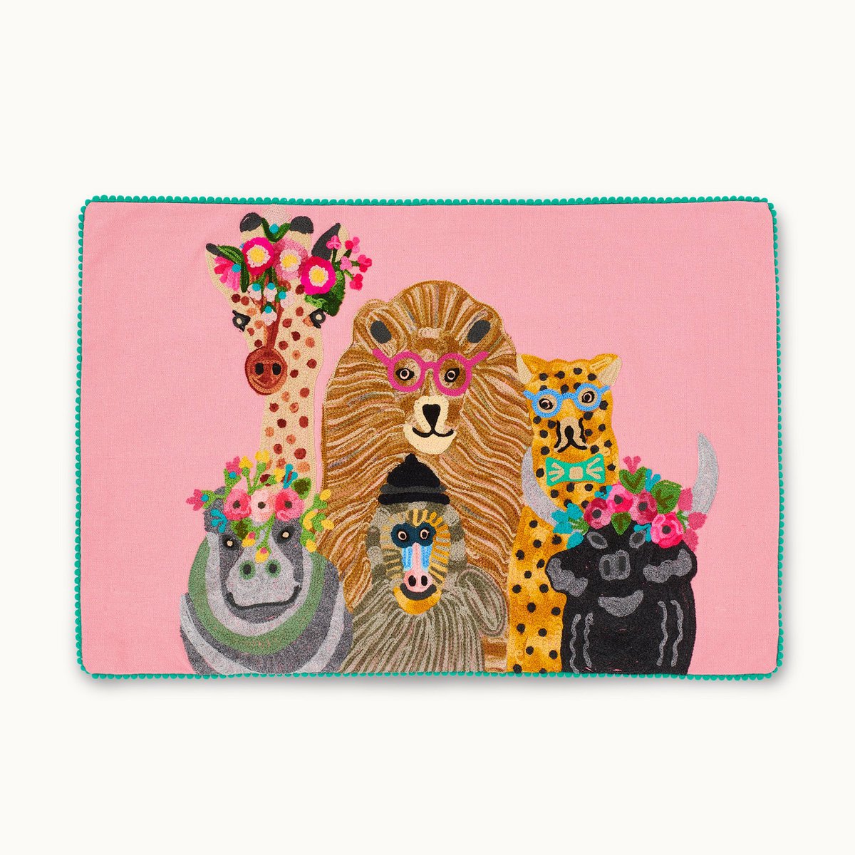 by Vivi Kissen mit Füllung Wildtiere Rosa