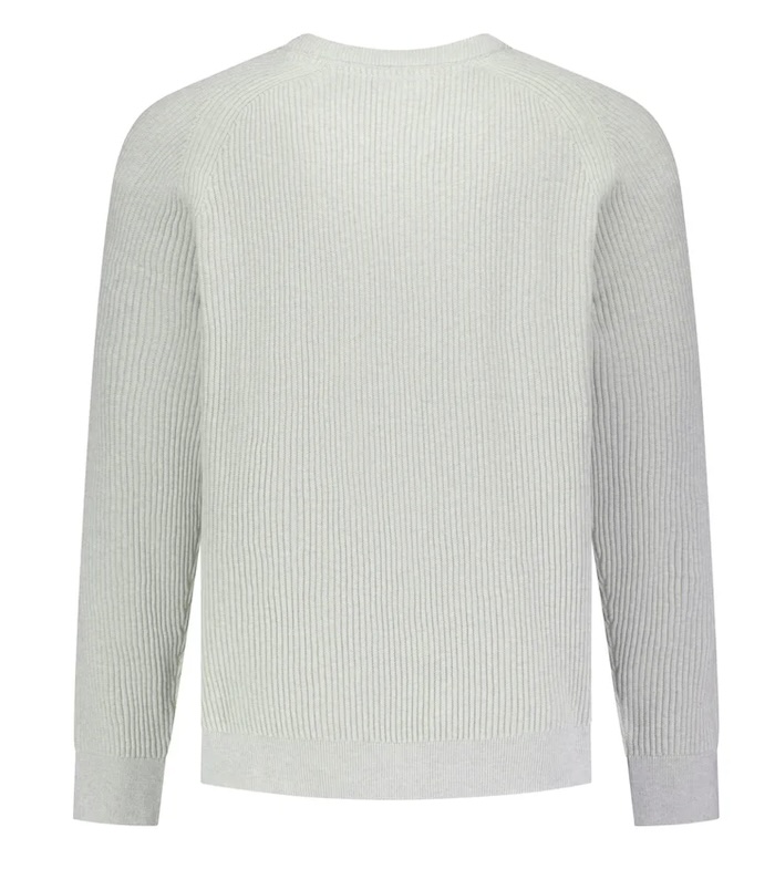 No Excess Herren Pullover mit Rundhalsausschnitt und Tuck Stitch | Light Grau Melange