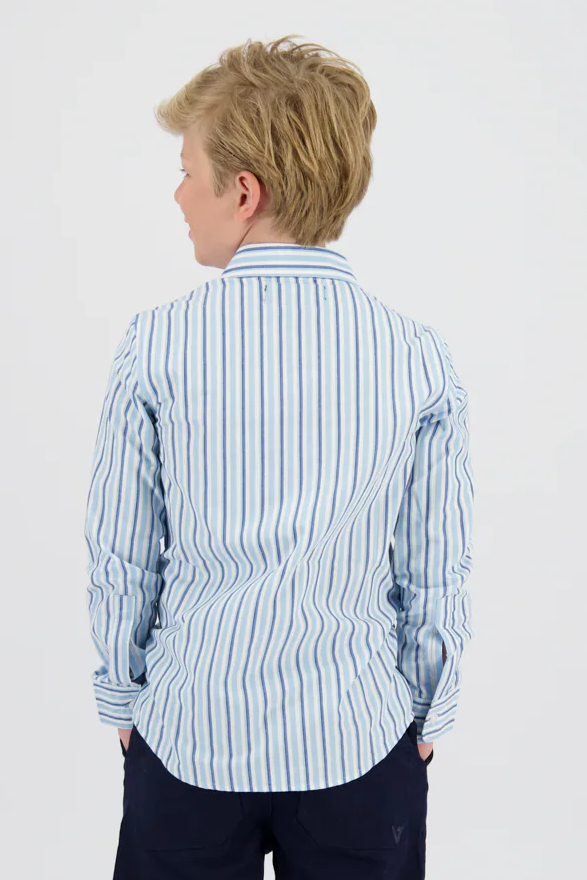 Vingino Jungs Hemd Livio in Blau gestreift