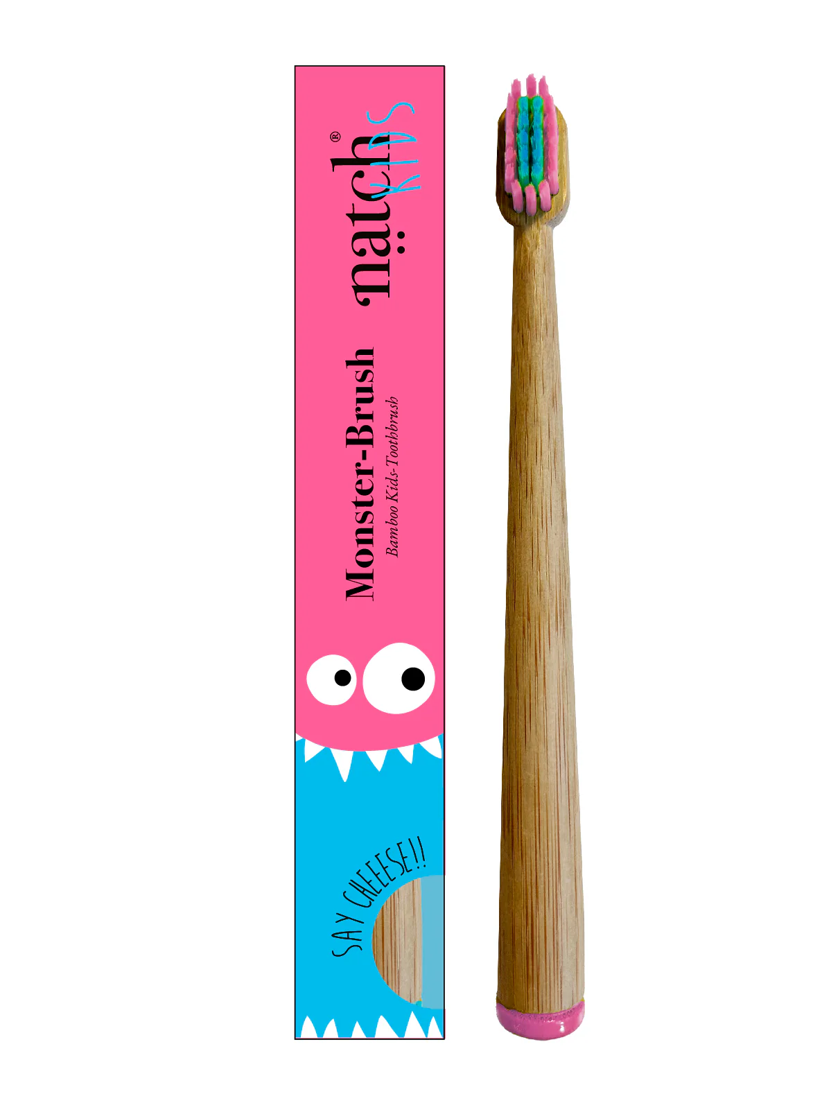 NATCH Kinder Bambus Zahnbürste – Tooth Monster - Farbauswahl