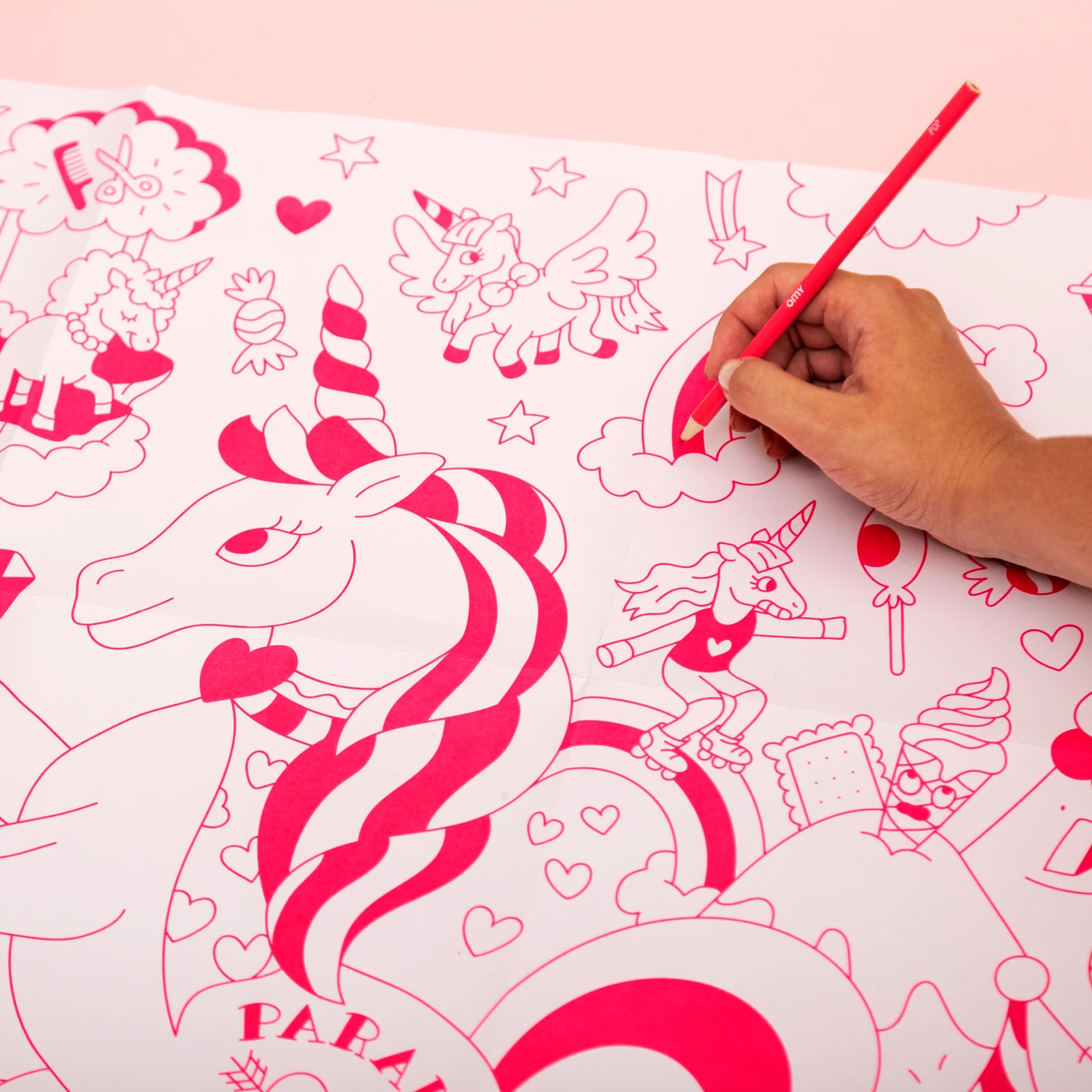 OMY Riesen Poster zum Ausmalen -Lily Einhorn
