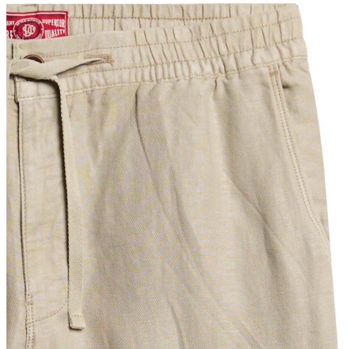 Superdry Herren Leinenshort in Abbey Stone/Beige