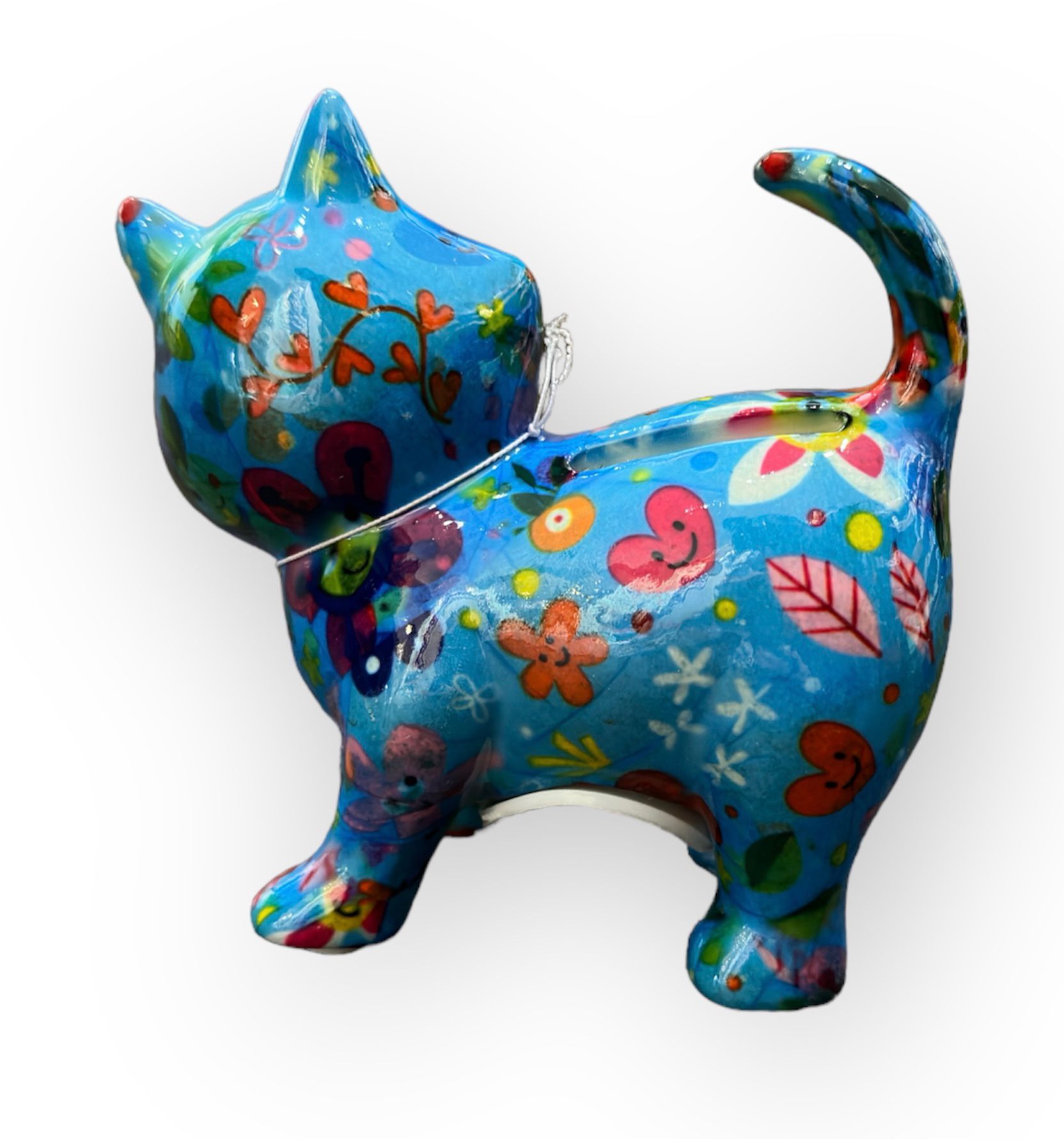 Pomme pidou Spardose Keramik - Katze in Blau