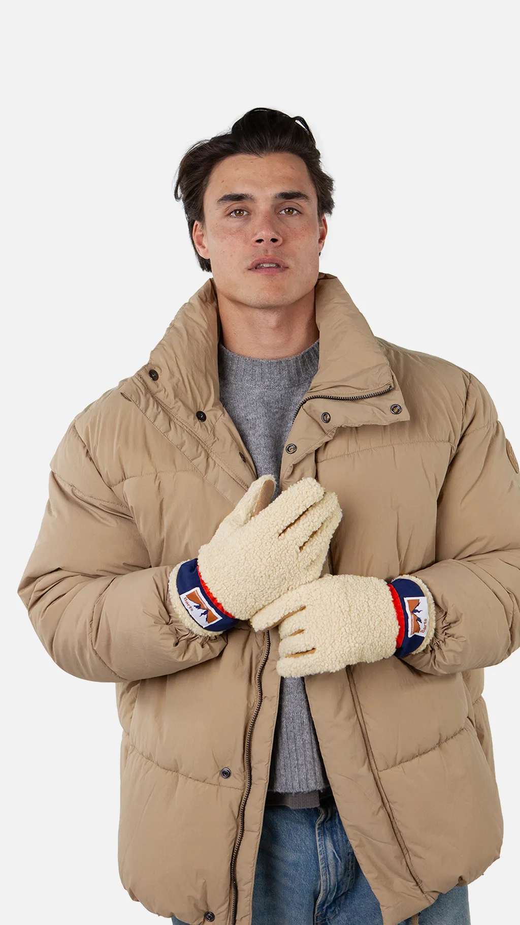 Barts Isafjord Unisex Teddy Fleece Handschuhe in Wheat