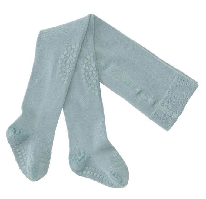 GoBabyGo Grip Krabbel-Strumpfhose in Dusty Blue - Blau