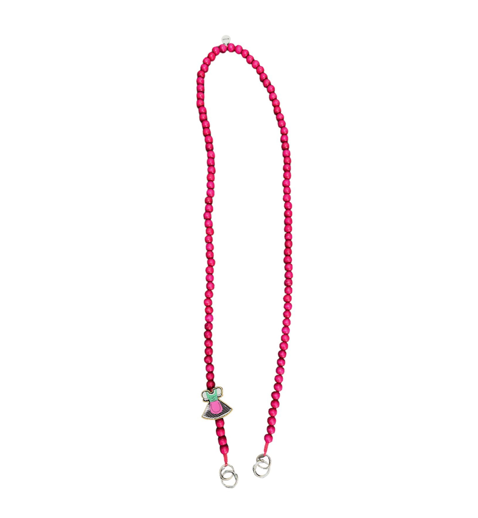 Mo Beads Holzperlen Handykette in Pink - Charm Dirndl