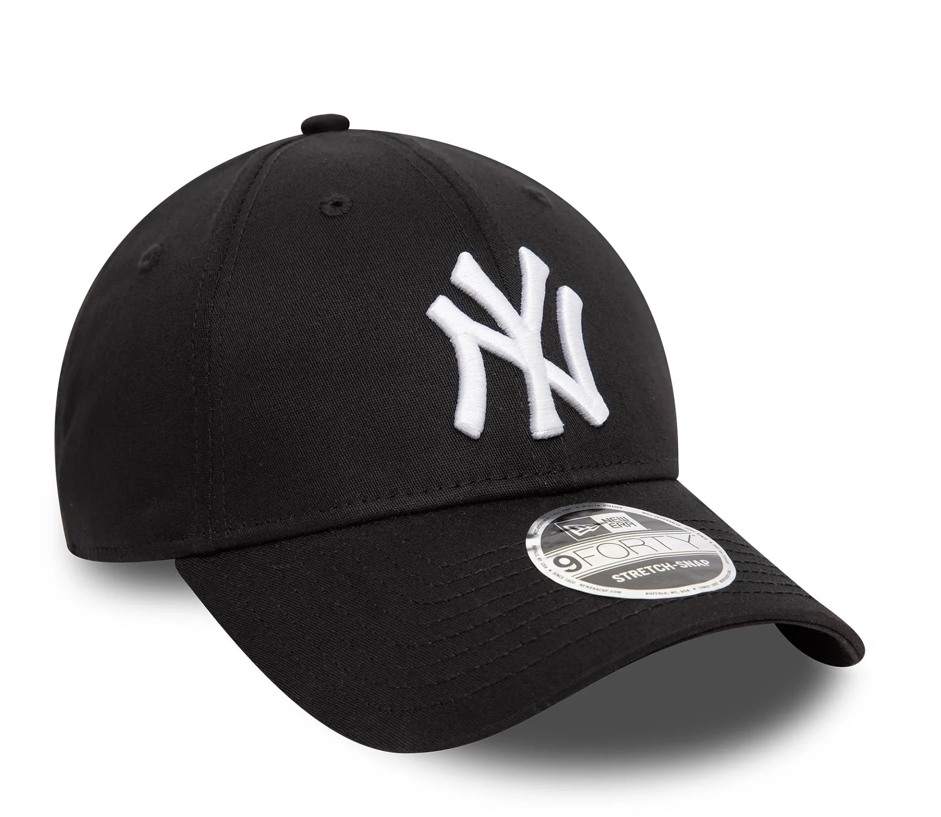 New Era New York Yankees MLB 9FORTY Stretch Snap Cap in Schwarz