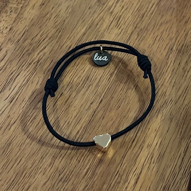 Lua Mini Heart Armband - Elastisch mit Gold Herz 