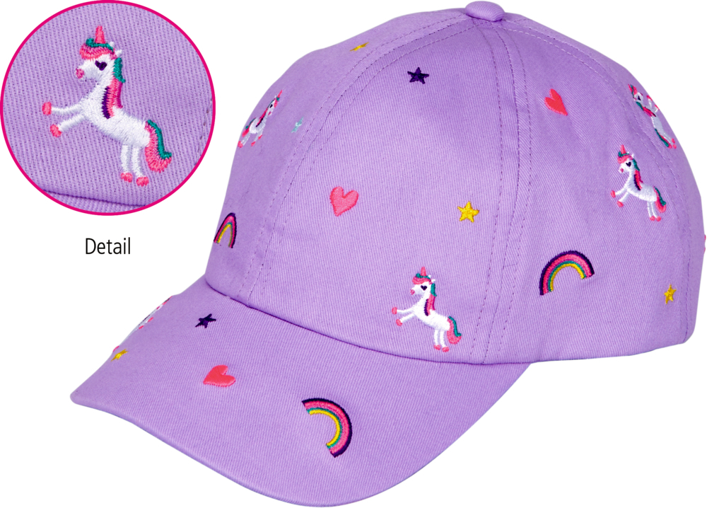 Die Spiegelburg Cap für Mädchen in Flieder mit Patches - Einhorn-Paradies Die Spiegelburg Cap für Mädchen in Flieder mit Patches - Einhorn-Paradies