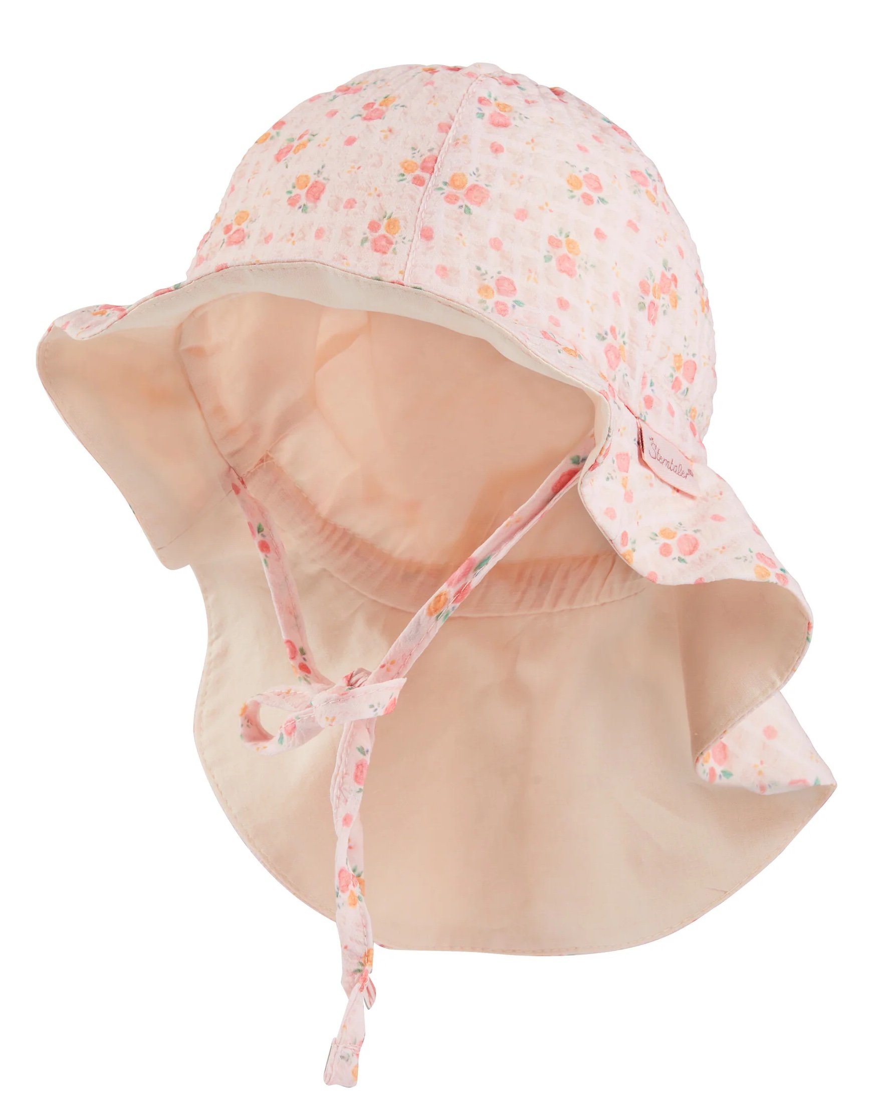 Sterntaler Sonnenhut UV Schutz mit Nackenschutz in Rosa mit Mini-Blumen Sterntaler Sonnenhut UV Schutz mit Nackenschutz in Rosa mit Mini-Blumen