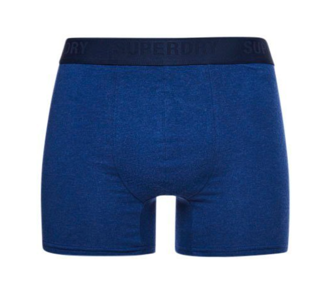 Superdry Boxer Unterhosen 2er Pack - Bright Blue/Navy Marl