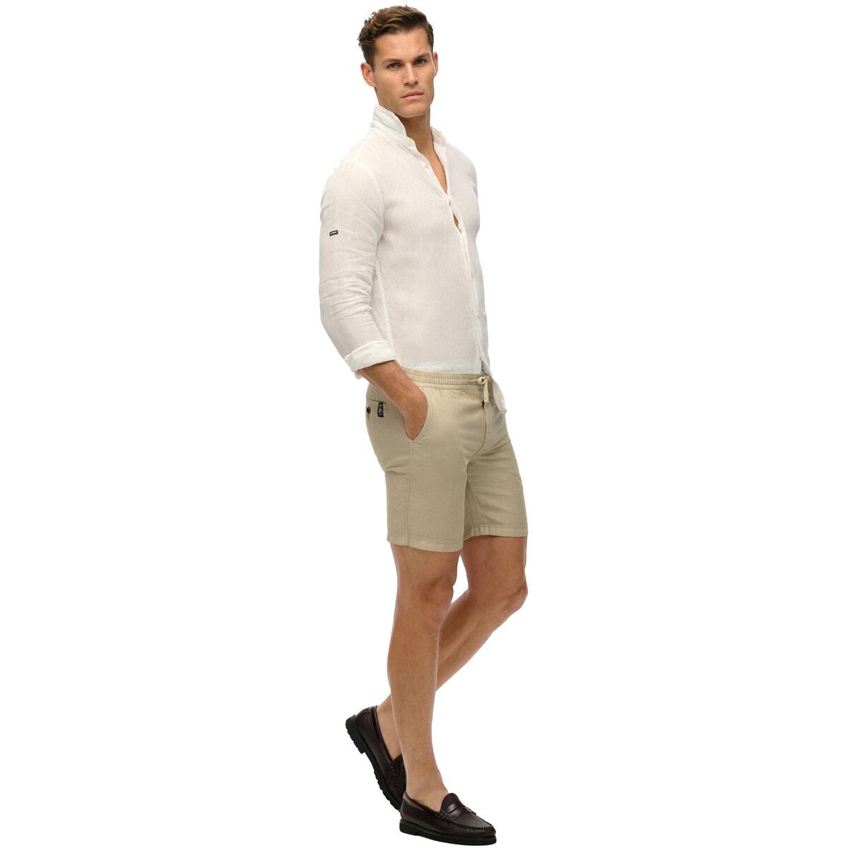 Superdry Herren Leinenshort in Abbey Stone/Beige Superdry Herren Leinenshort in Abbey Stone/Beige