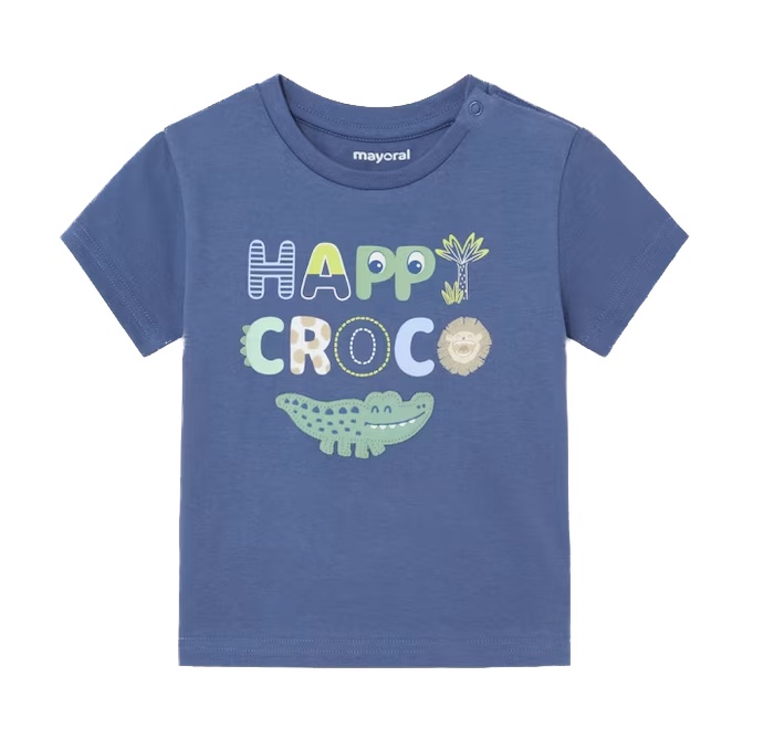 t-shirt-krokodil-better-cotton-baby-indigo-XL-4-Kopie Mayoral Boys Kurzarm T-Shirt Happy Croco in Blau Krokodil