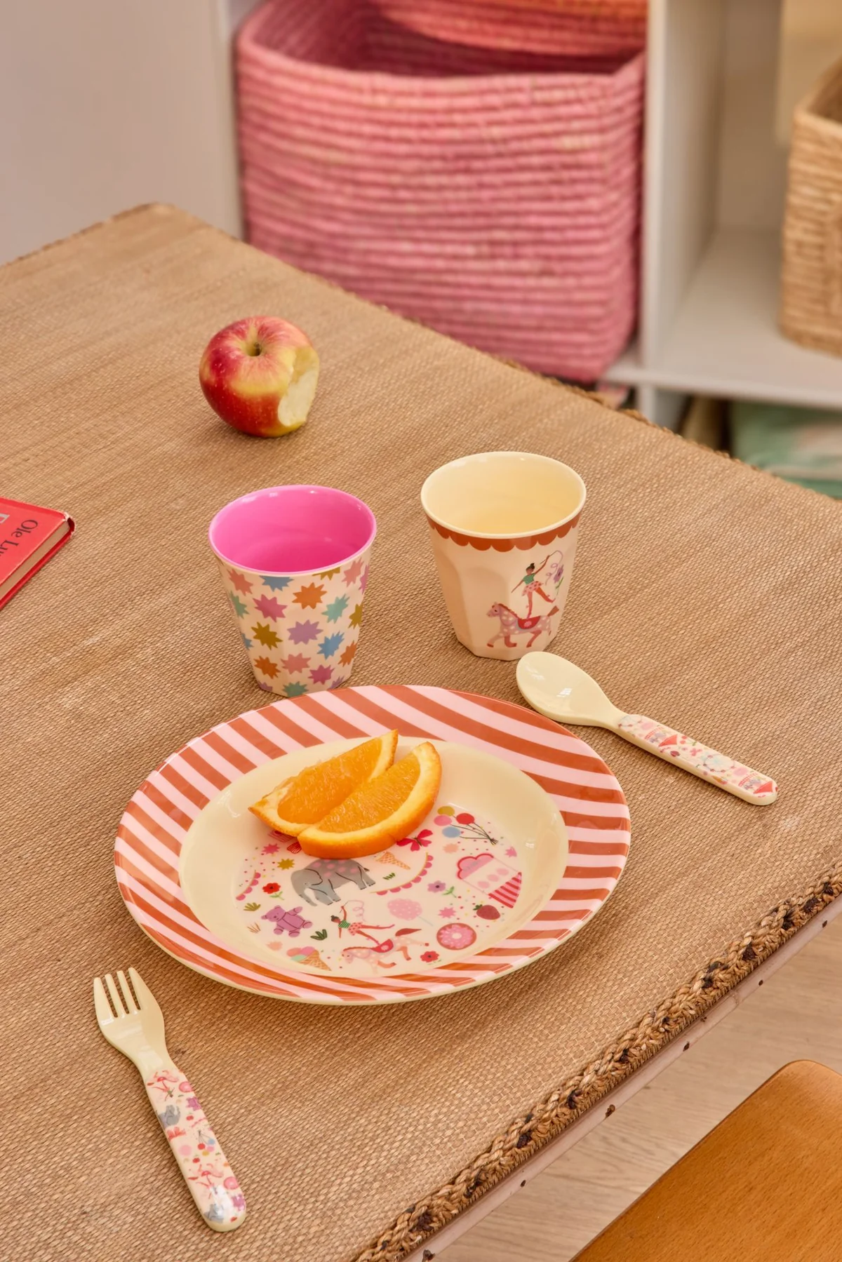 RICE Kinderbesteck Babylöffel und -gabel - Pink - Fun Fair Print