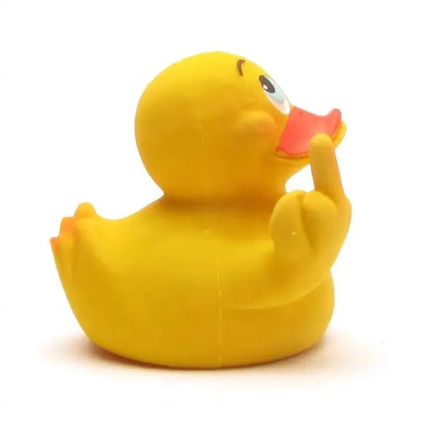 Lanco Stinkefinger Duck - Naturkautschuk Badeente Stinkefinger "Siggi" - Gummiente