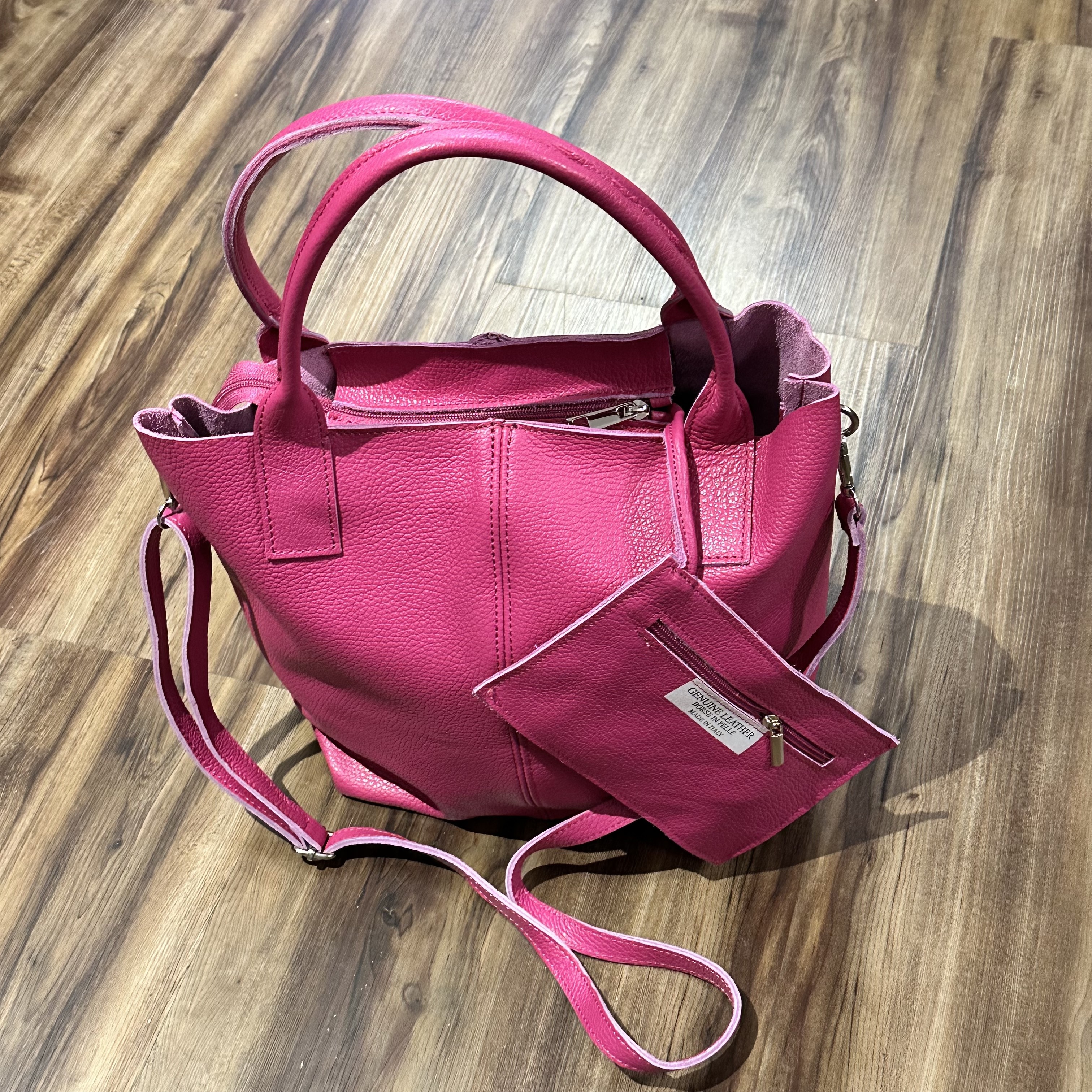 BFF Leder Shopper Tasche mit Etui Tasche Innen - Pink