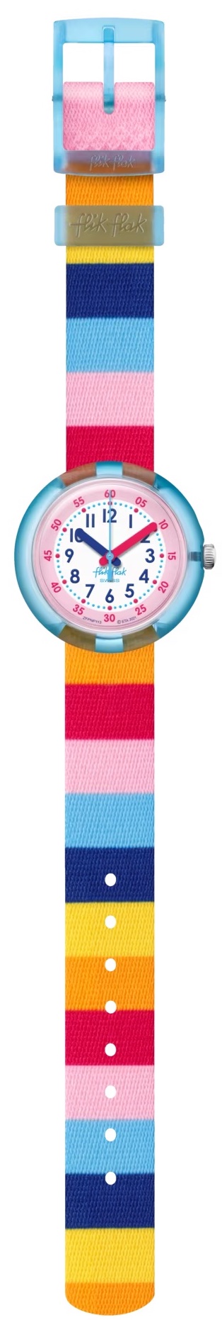 srtipy-pink-2 Flik Flak Uhr Kinderuhr - Stripy Pink - Stripy Pink Bunt